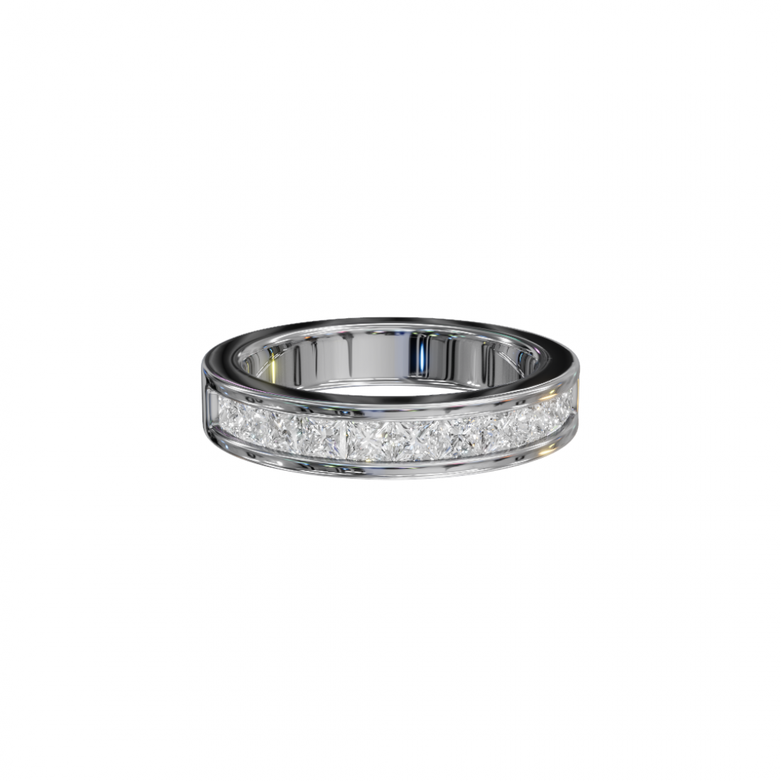 Princess-Cut Diamond Channel Eternity Band