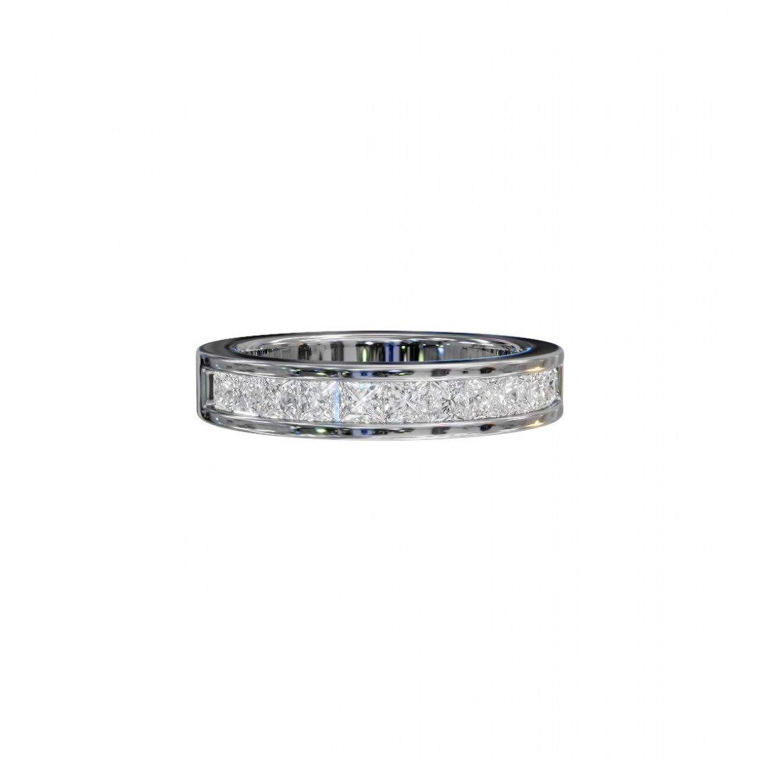 Princess-Cut Diamond Channel Eternity Band