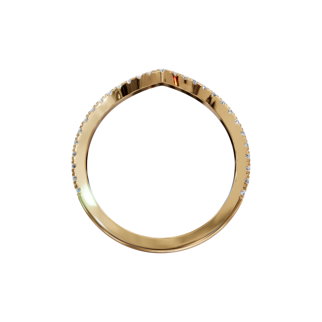 V Shape Round Cut Diamond Ring