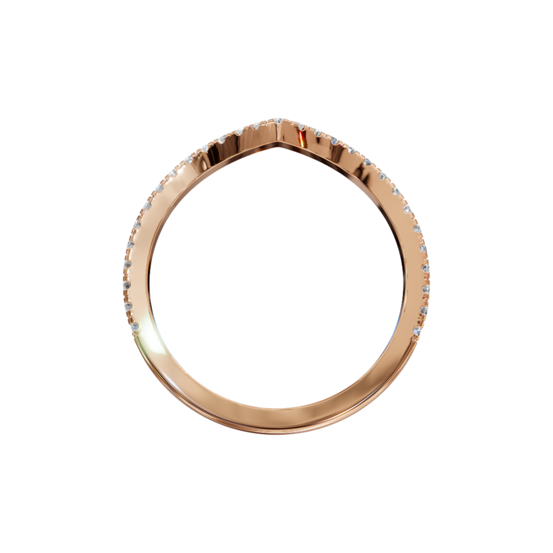 V Shape Round Cut Diamond Ring