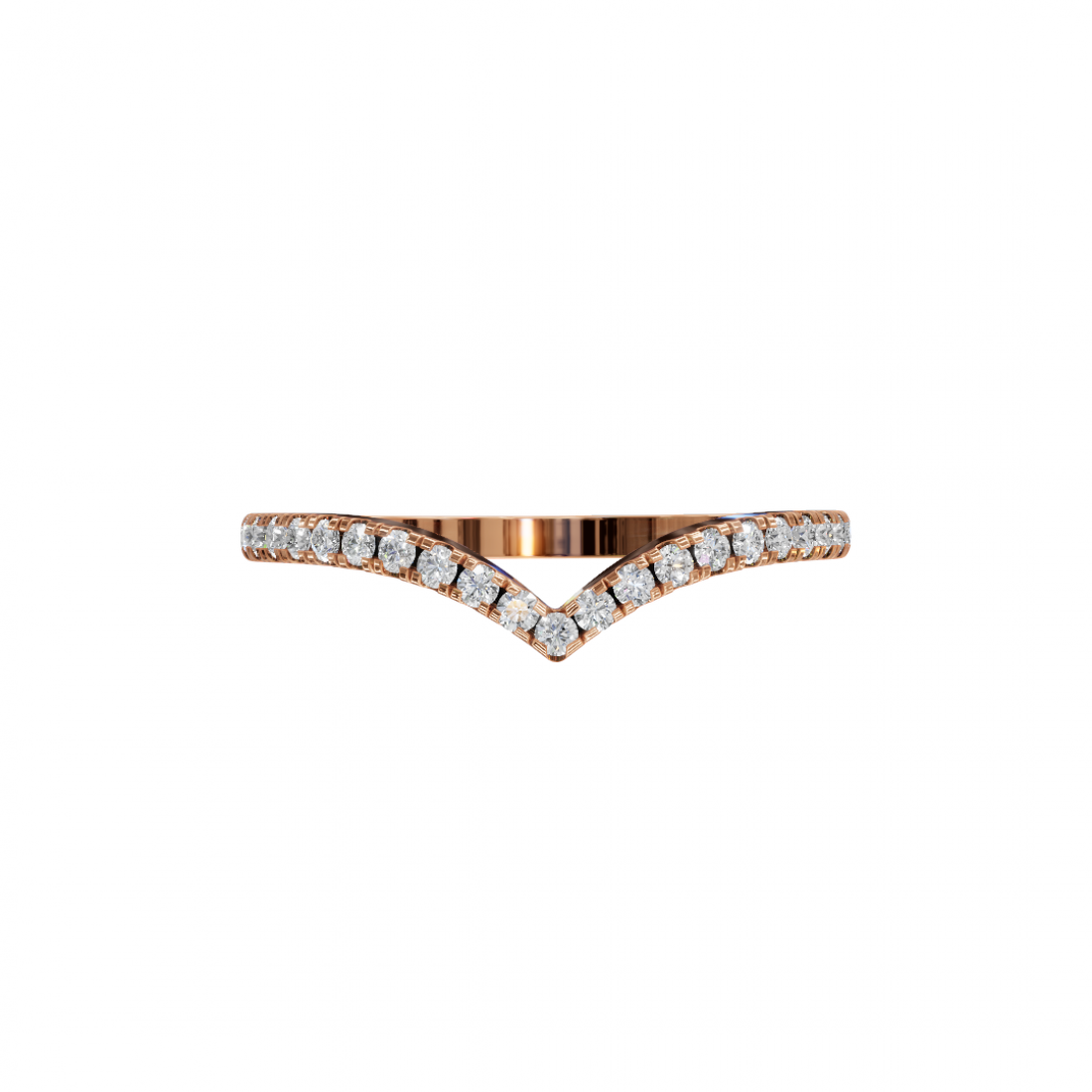 V Shape Round Cut Diamond Ring