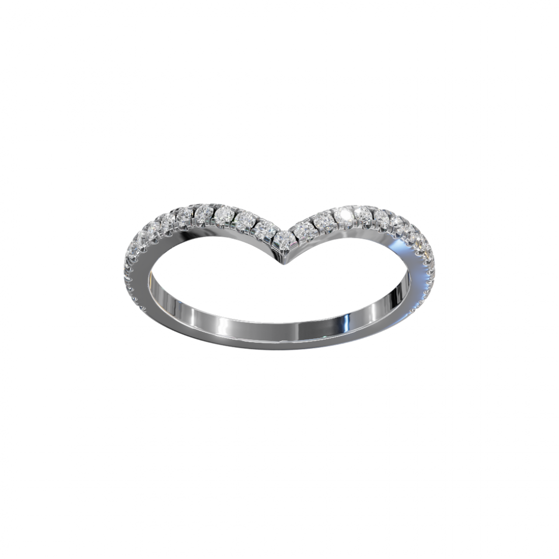 V Shape Round Cut Diamond Ring