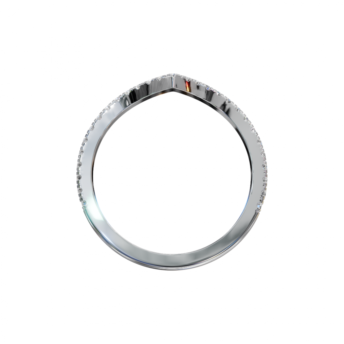 V Shape Round Cut Diamond Ring