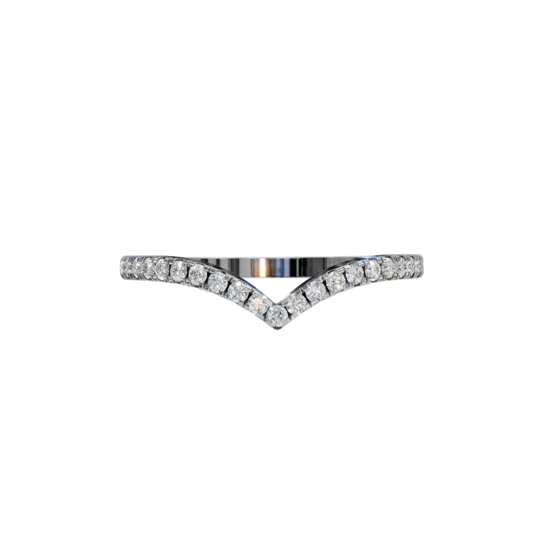 V Shape Round Cut Diamond Ring