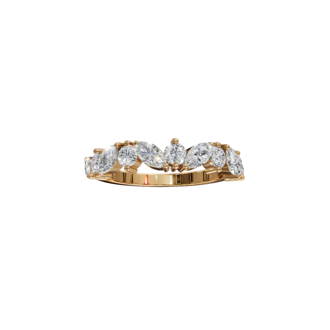 Marquise & Round Cut Diamond Band 