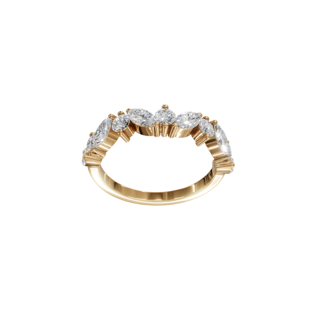 Marquise & Round Cut Diamond Band 