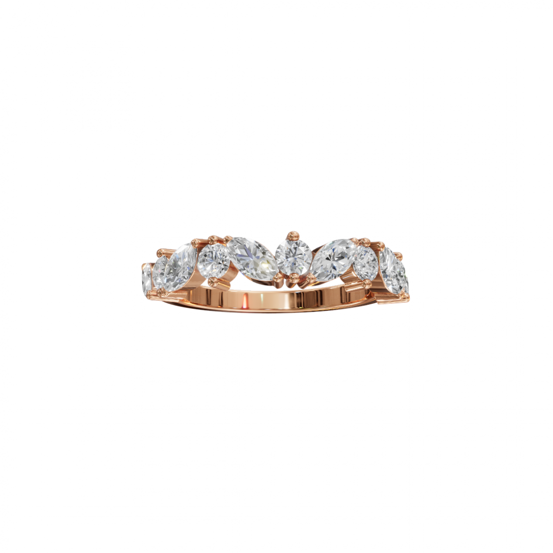 Marquise & Round Cut Diamond Band 