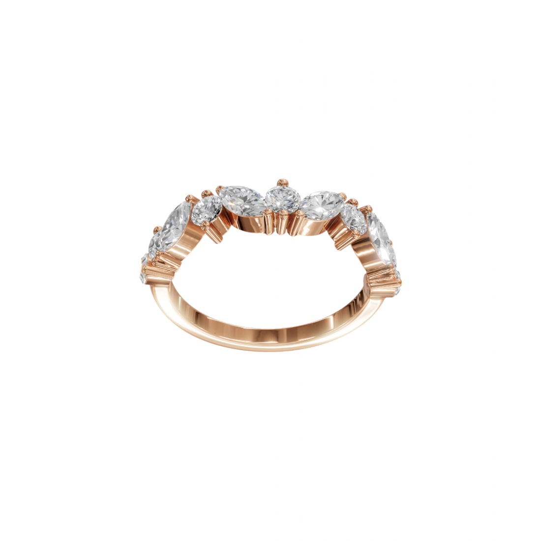Marquise & Round Cut Diamond Band 