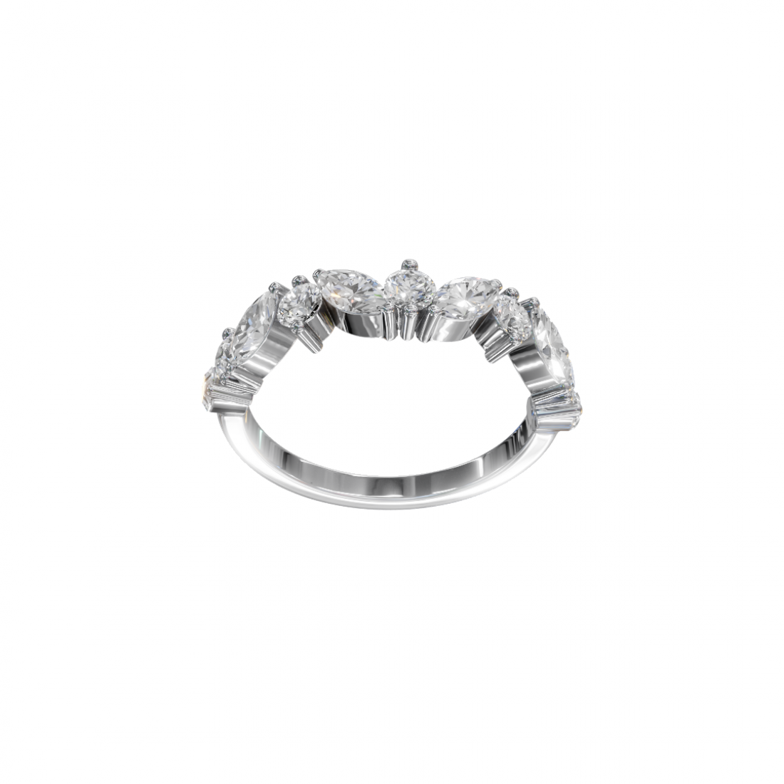 Marquise & Round Cut Diamond Band 