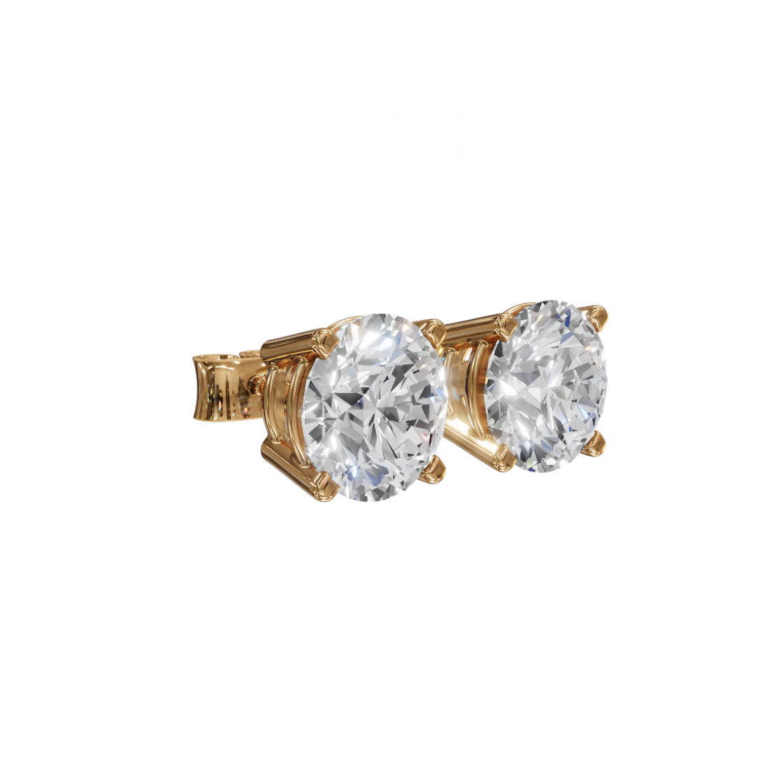 Round Diamond Solitaire Studs
