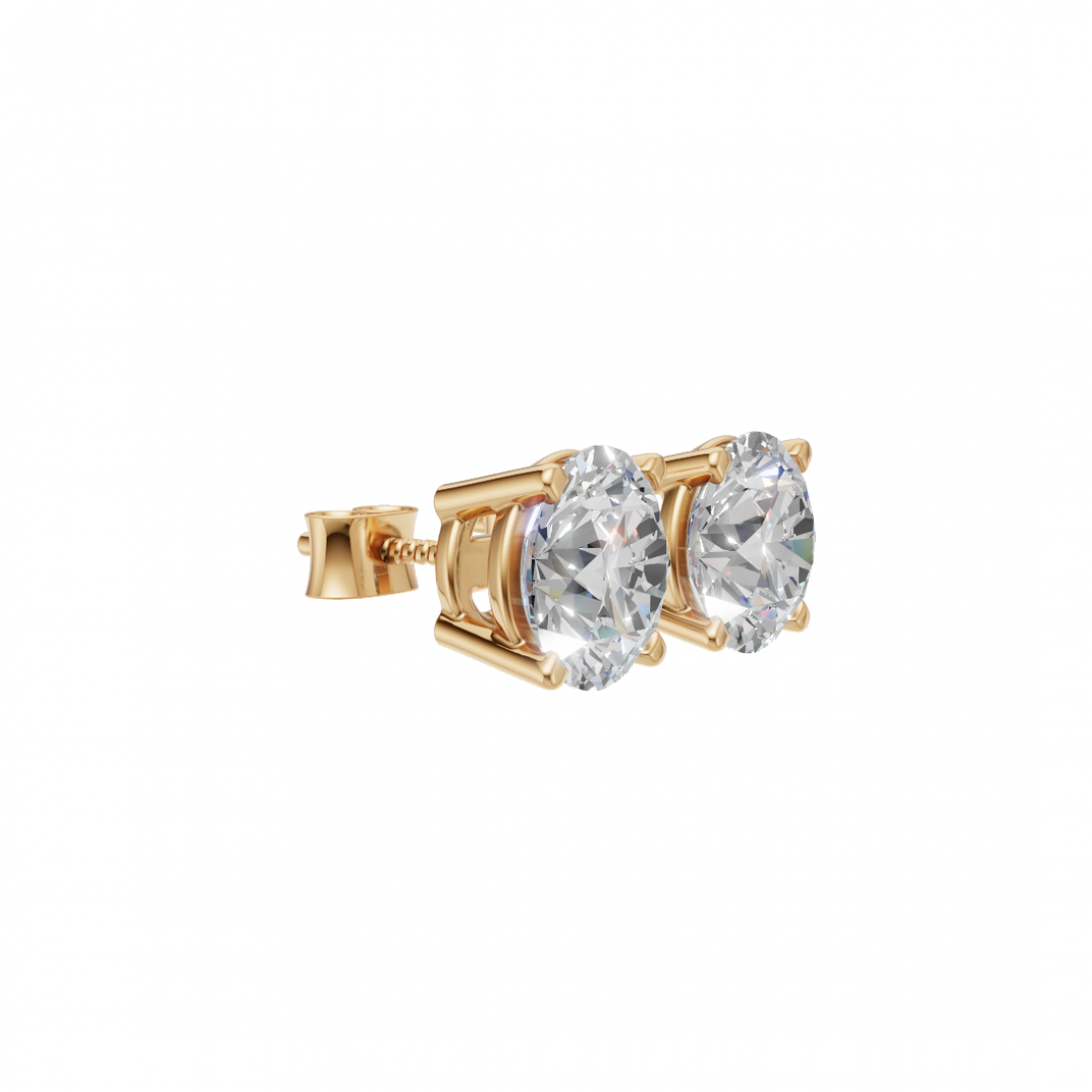 Round Diamond Solitaire Studs