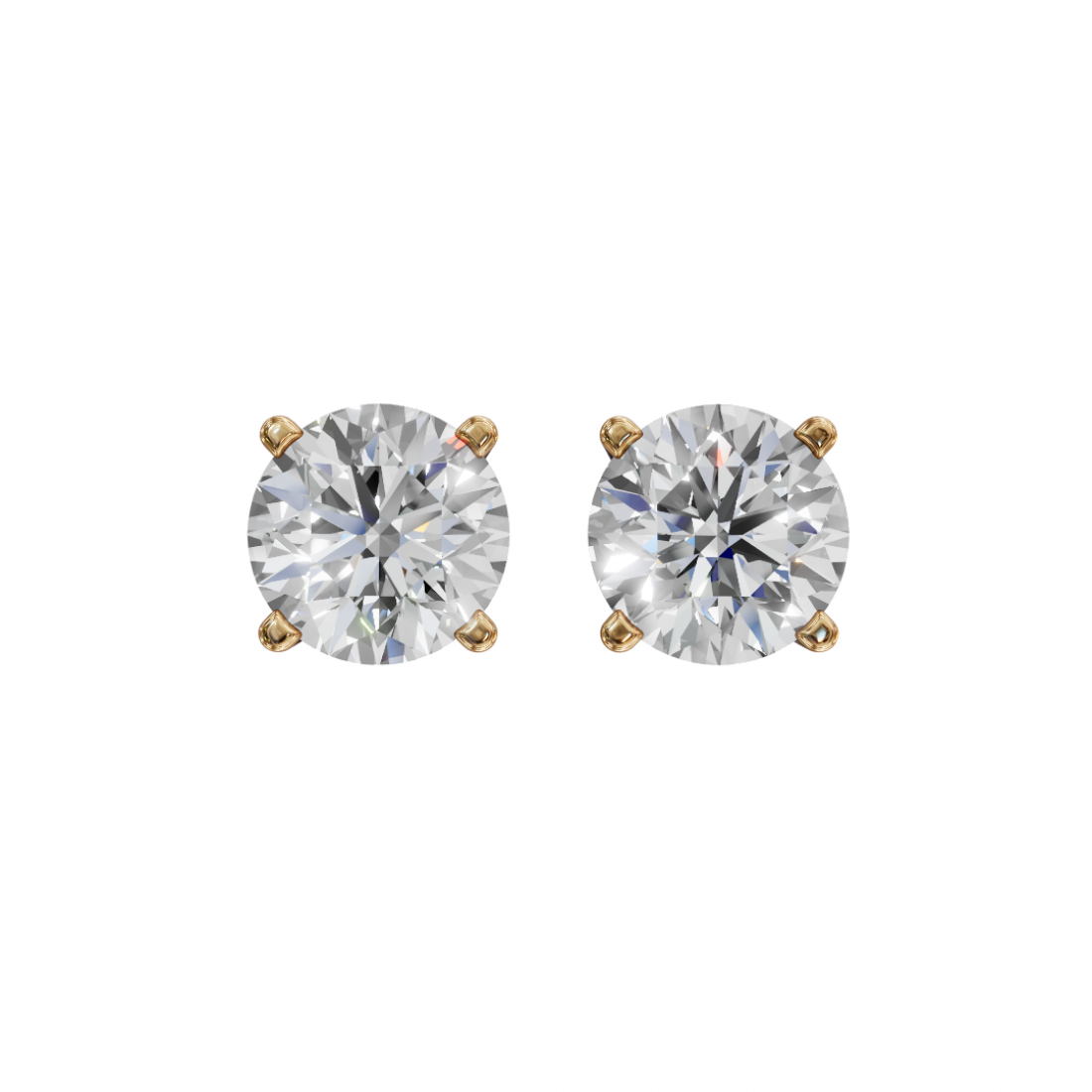 Round Diamond Solitaire Studs