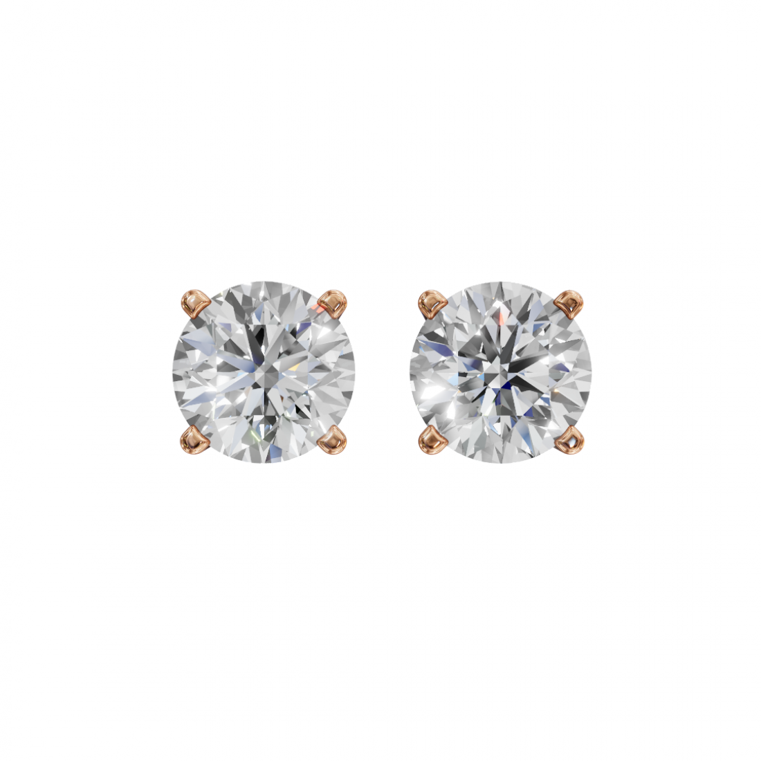Round Diamond Solitaire Studs