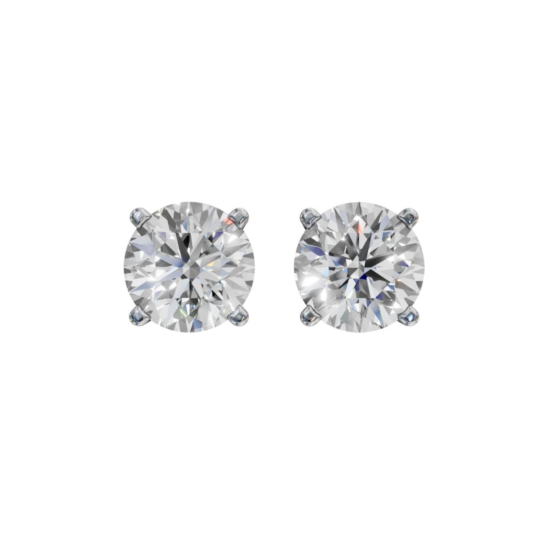 Round Diamond Solitaire Studs