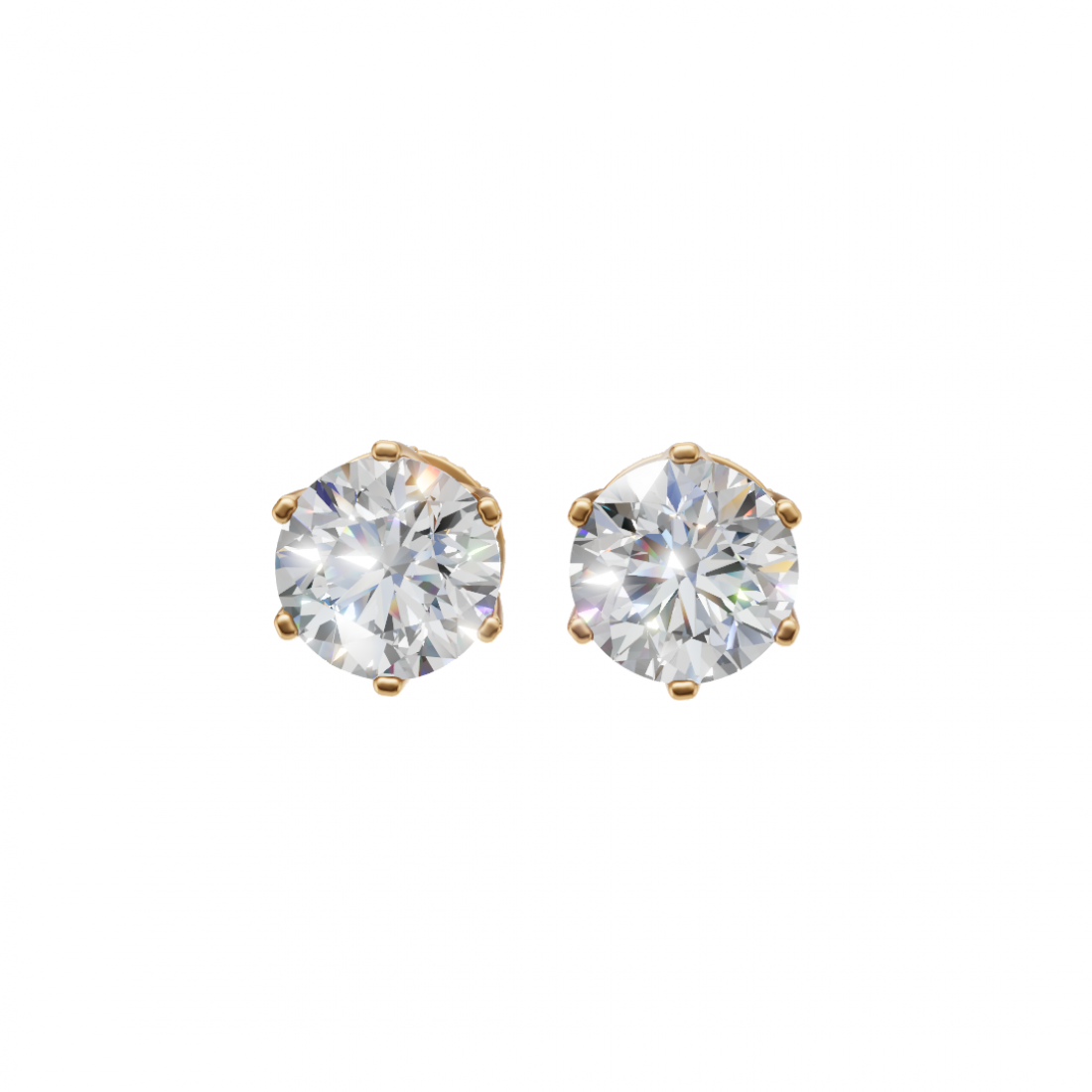 Six-Prong Classic Diamond Stud Earrings Six-Prong Classic Diamond Stud Earrings