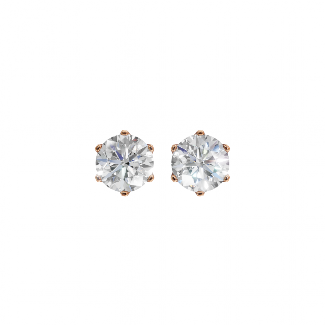 Six-Prong Classic Diamond Stud Earrings