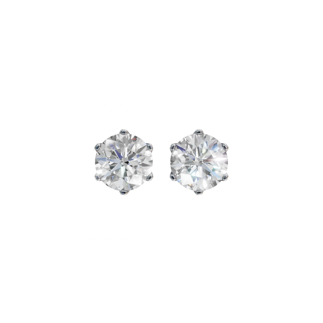 Six-Prong Classic Diamond Stud Earrings